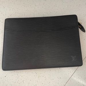 LOUIS VUITTON Pochette Homme business clutch bag M52522 Epi leather Black Used